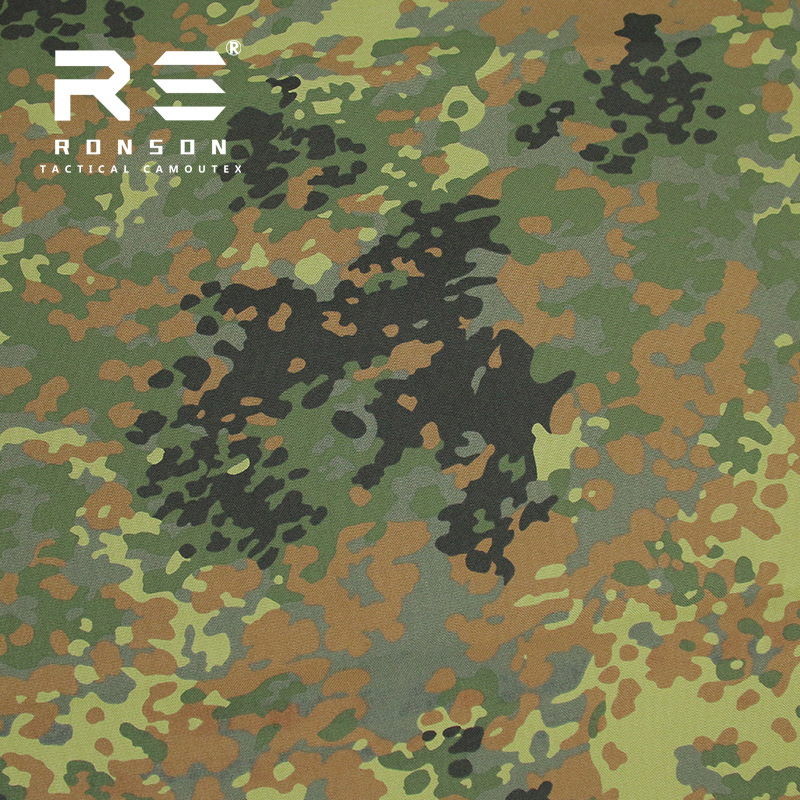 FLECTARN German Spotted Jungle Camouflage Cloth 1050D Nylon CORDURA Waterproof PU Printed Fabric