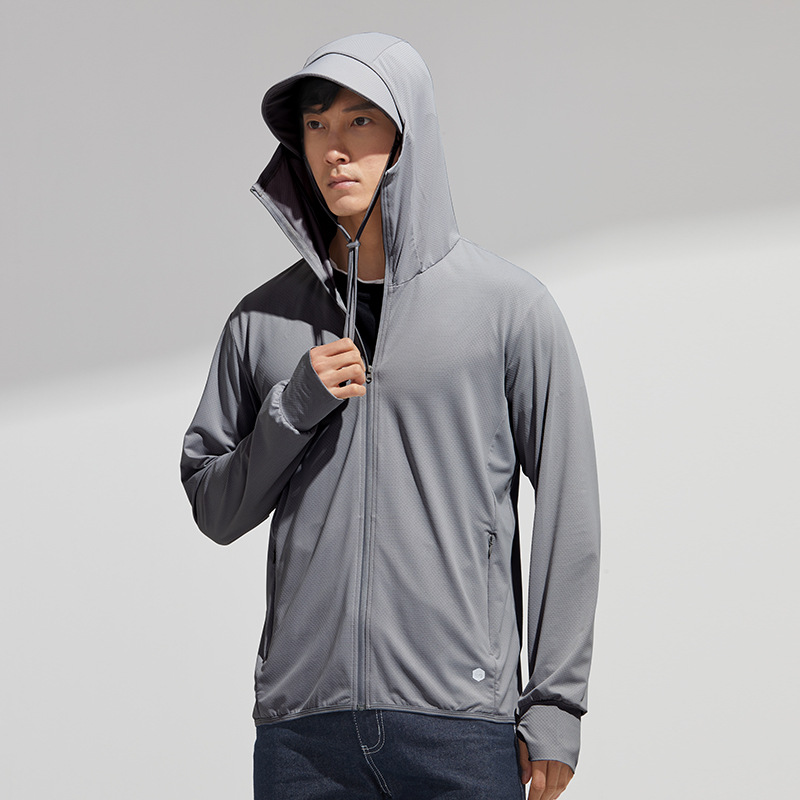 Summer Clothes Men's Ice Silk Summer Thin Professional Anti-UV Fishing Clothes Women's Breathable Skin Clothes Big Hat Brim