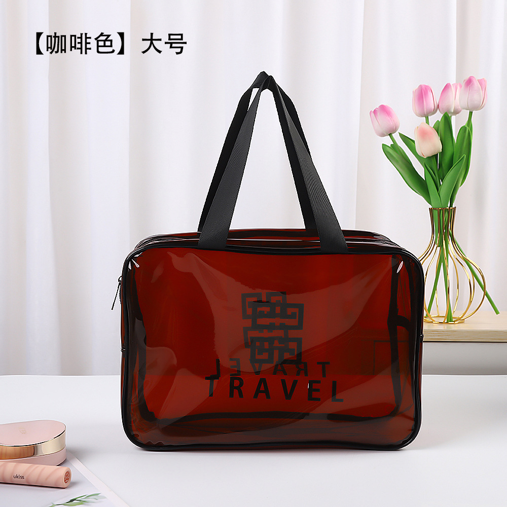 Picture of Transparent Cosmetic Bag Pvc Toiletry Bag Business Trip Cosmetics Bag Waterproof Large Capacity Satchel Cosmetic Bag Cosmetics Bag