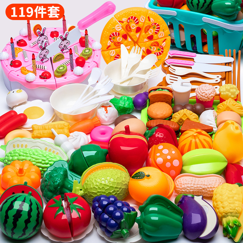 Picture of Children play house simulation kitchen cutting toys girls cooking boys and girls baby cutting fruit cooking set