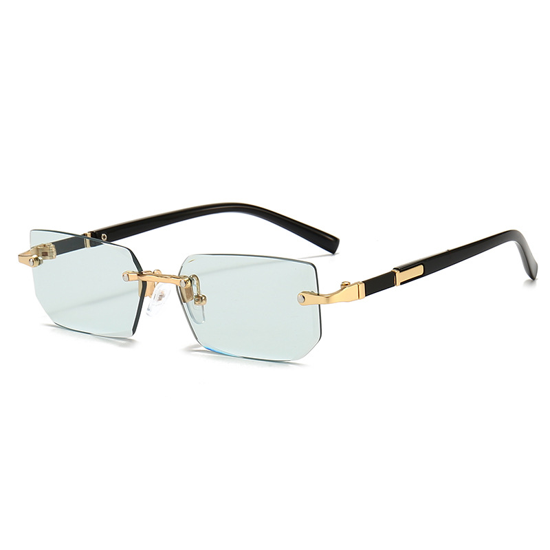 Picture of New Rimless Fashion Sunglasses European and American Trendy Cut-Edge Sunglasses Personalized Jelly Color Sunglasses Rimless Sunglasses