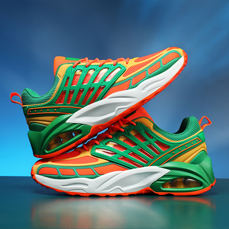 Men's Shoes Flying Woven Casual Summer Breathable Height-increasing Sports Running Trend Cyber Celebrity Ins Super Hot Daddy Trendy Shoes for Men