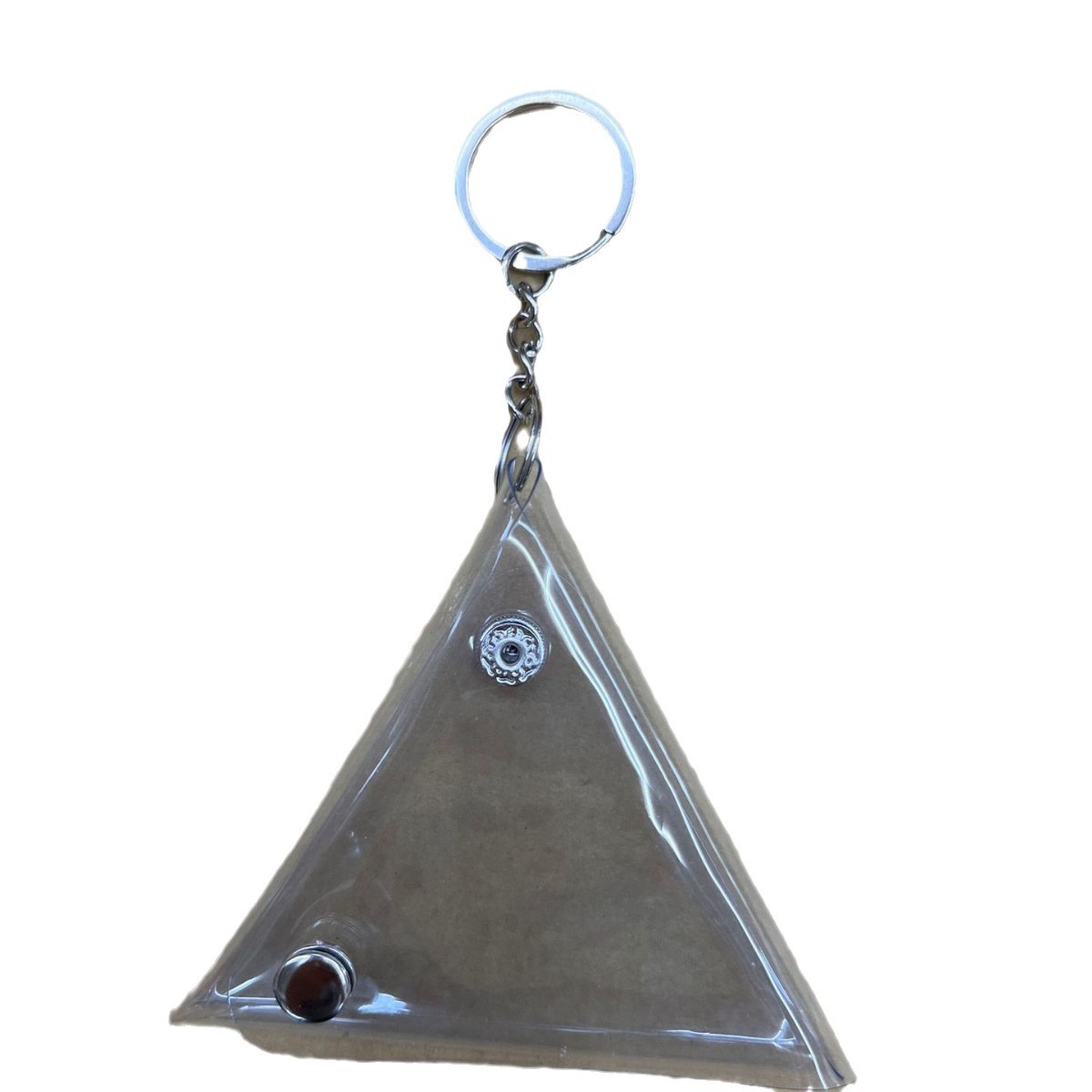 Picture of Transparent Coin Purse PVC Triangle Headset Data Cable Storage Bag Keychain Plastic Bag PVC Mini Key Bag