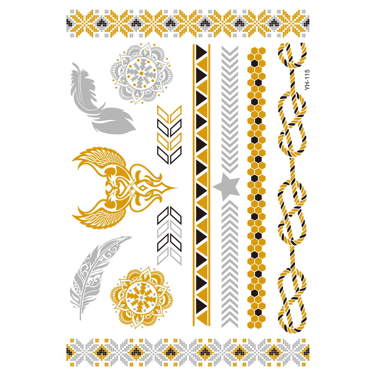 Picture of Bronzing tattoo stickers manufacturers in stock wholesale waterproof tattoo stickers fashion tattoo stickers