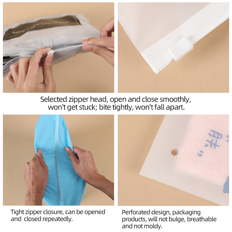 Zip Bag Matte Frosted Zipper Bag Zip-Lock Bag Zip Bag