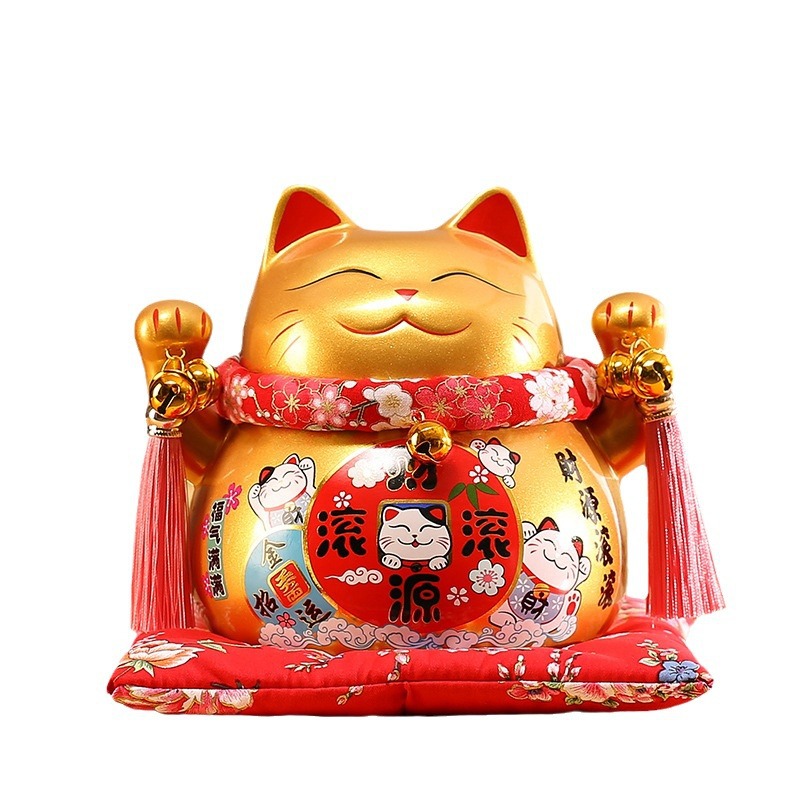 Picture of Lucky Cat Ornaments Creative Gift Decorations Japanese Piggy Bank Large Ceramic Living Room Shop Opening Lucky Cat