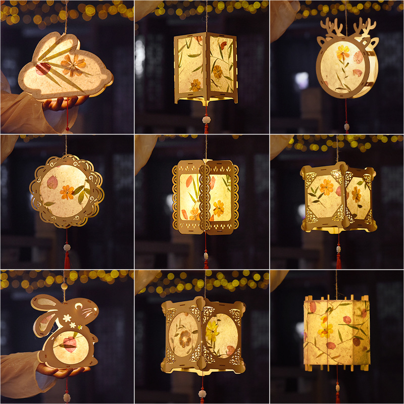 Picture of Mid-Autumn Festival Creative DIY Material Kit for Children to Make Their Own Rabbit-Shaped Lanterns in Traditional Style for Kindergarten National Day Activities