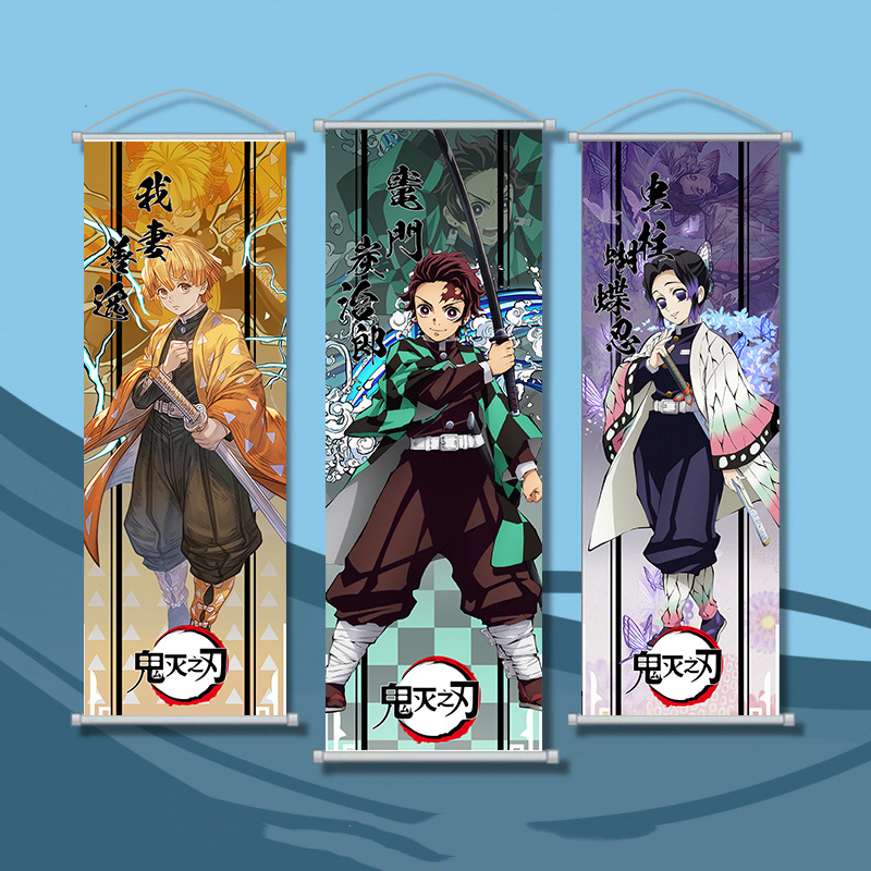 Demon Slayer Anime Epson Hd Printing Two-Dimensional Comic Exhibition Peripheral Hanging Painting Poster Factory Customization