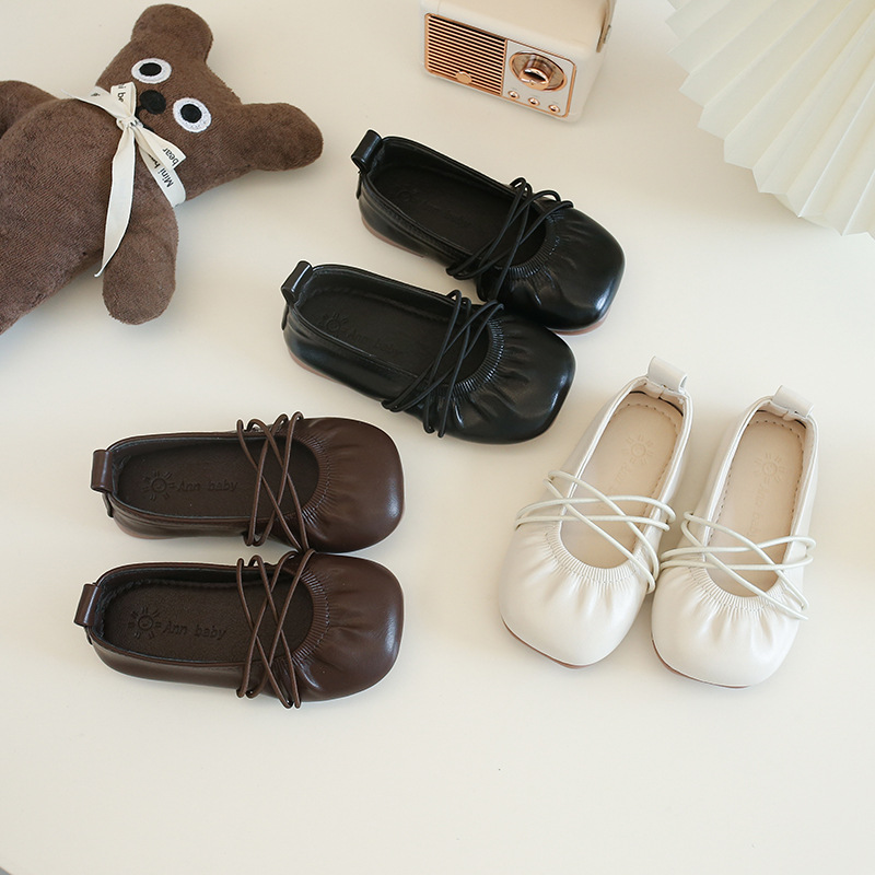 Girls' Leather Shoes 2024 Spring and Summer New Baby Shallow Mutant Shoes Soft-soled Princess Shoes Little Girl Korean Style Milk Shoes