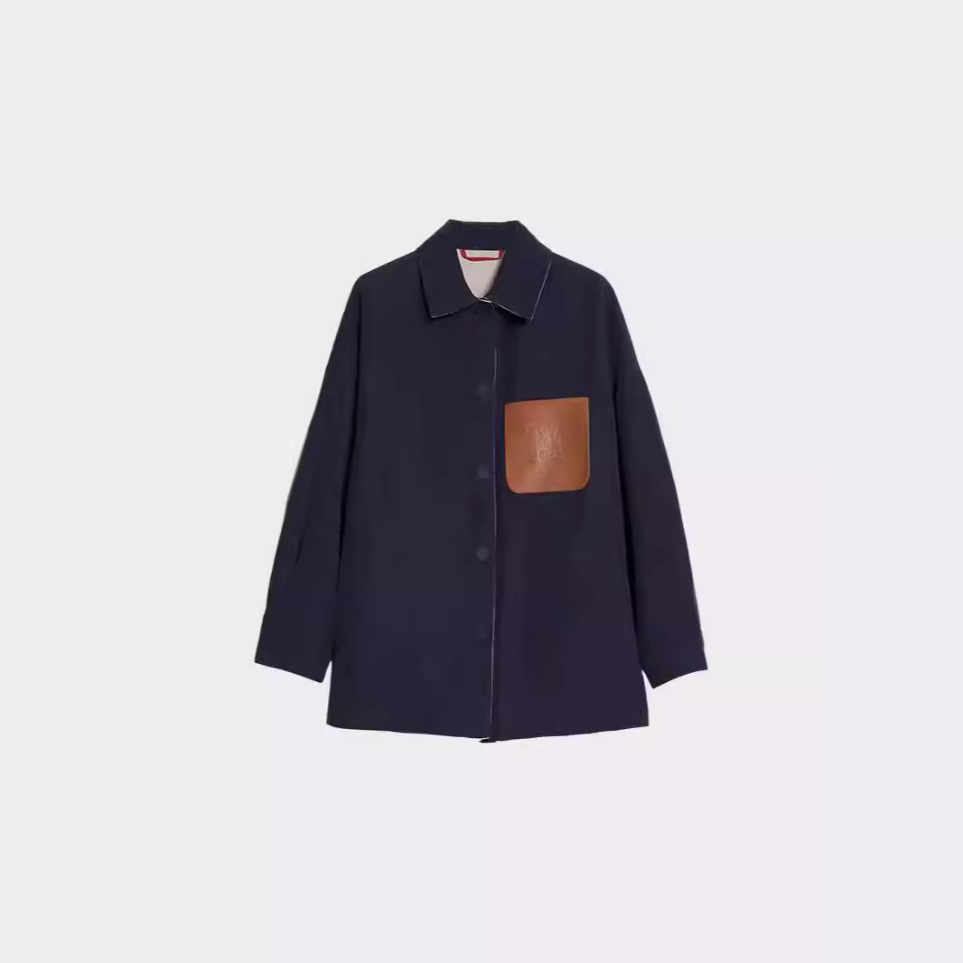 Picture of 24 Autumn New Style Reversible Logo Leather Label Flap Pocket Pants Shirt Jacket Loose Fit Trendy Design Versatile Wear