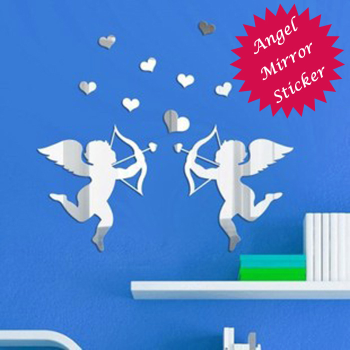 Picture of AliExpress Explosions Love Cupid Mirror Wall Stickers Living Room Bedroom Decorative Acrylic Mirror Wall Stickers 361235
