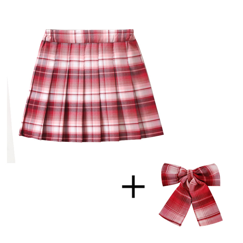 Picture of Girls' skirt children's clothing Korean style new preppy style children's short skirt class clothes plaid skirt medium and large children's pleated skirt