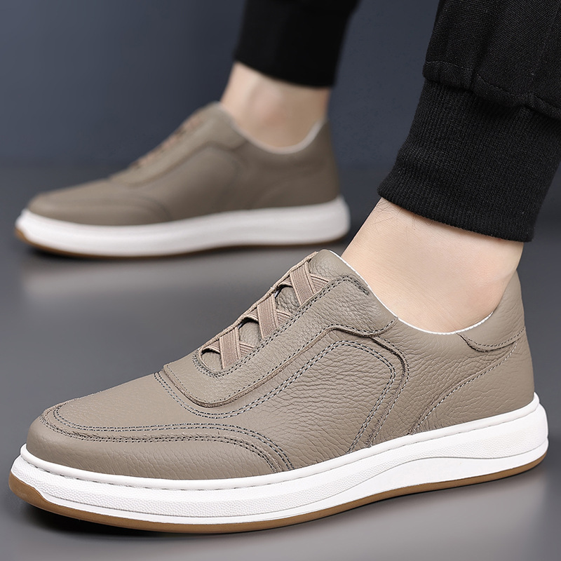 First-Layer Cowhide Summer New Men's Casual Shoes Genuine Leather Breathable Men's Slip-On Men's Shoes Versatile Leather Shoes