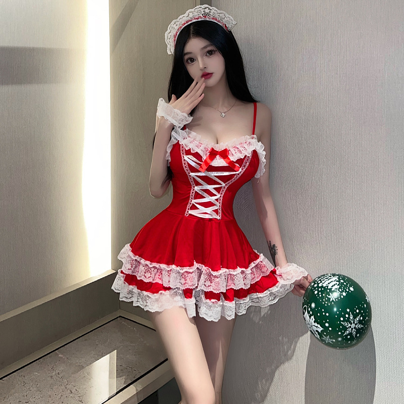 Picture of Sexy Underwear Deep V Sling New Year dress Uniform COS Christmas Maid Cosplay