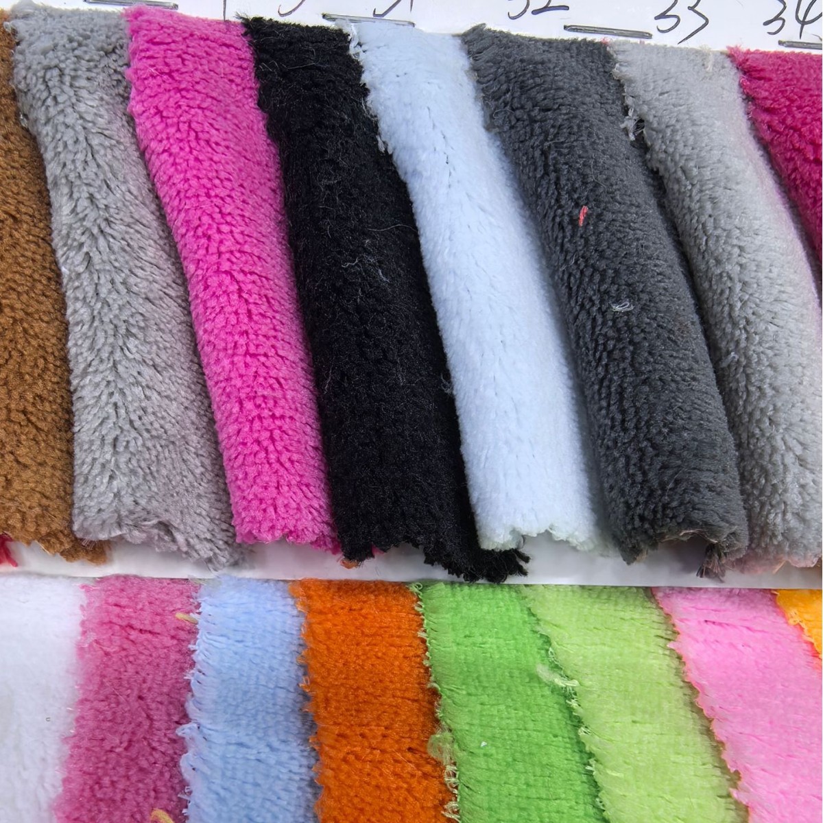 Picture of In-Stock Single-Sided Coral Fleece Fabric Pajamas Bathrobe Hair Drying Cap Car Wiping Plain Absorbent Towel Fabric Toy Blanket