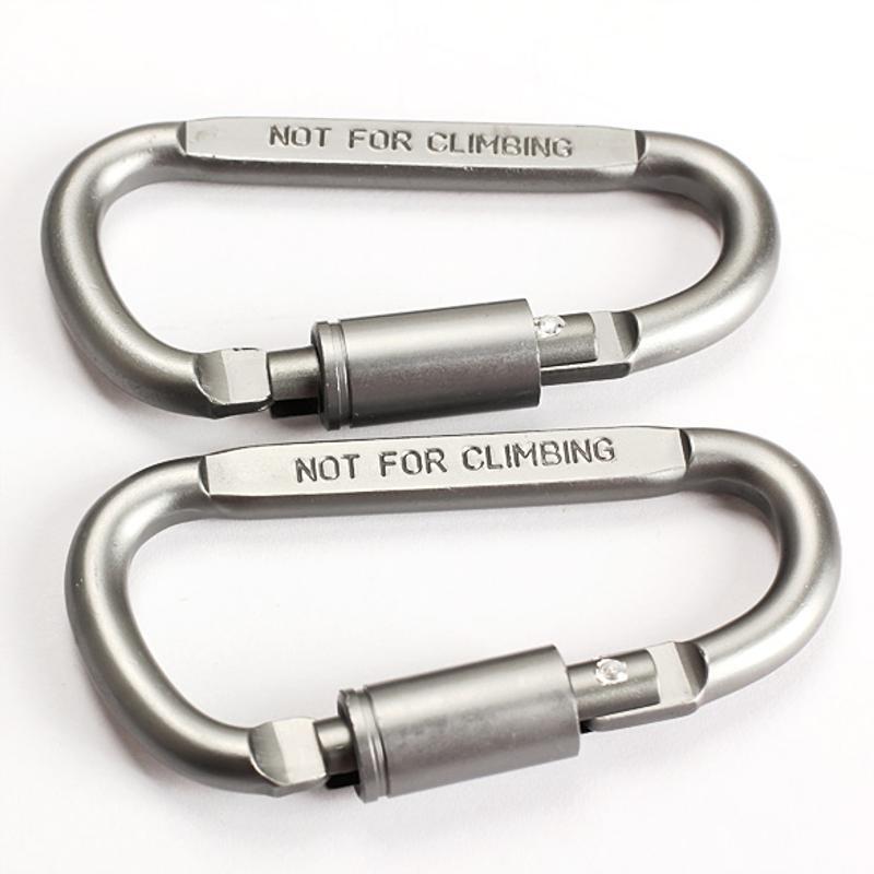 Picture of high quality bold 8CM with lock D type mountaineering buckle quick hanging nut buckle hanging buckle aluminum alloy backpack buckle