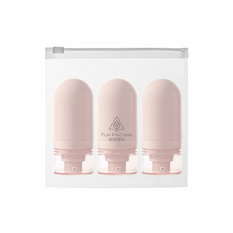 Picture of Travel wash and care suit three-piece PE suede hose bottle portable skin care products wash squeeze facial cleanser sub-bottle