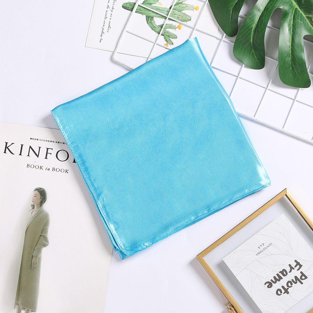 Picture of Solid Color Silk Scarf 90cm Satin Satin Large Square Scarf Women's Candy Color Printed Silk Scarf Scarf Wedding Accompanying Ceremony