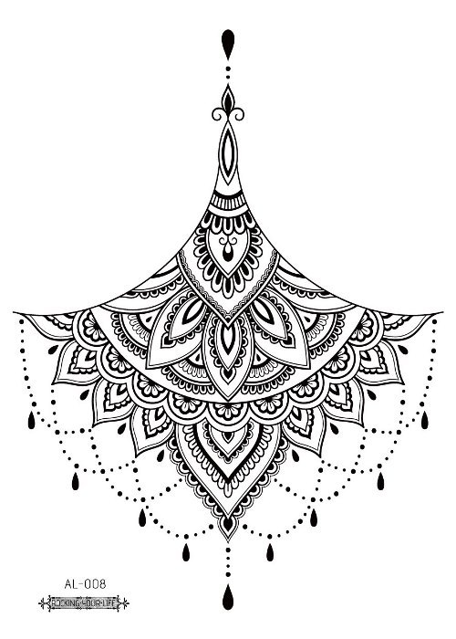 Picture of Cross-border New Waterproof Chest Tattoo Sticker Original Big Figure Sexy Flower Arm Tattoo Sticker Disposable Tattoo Sticker