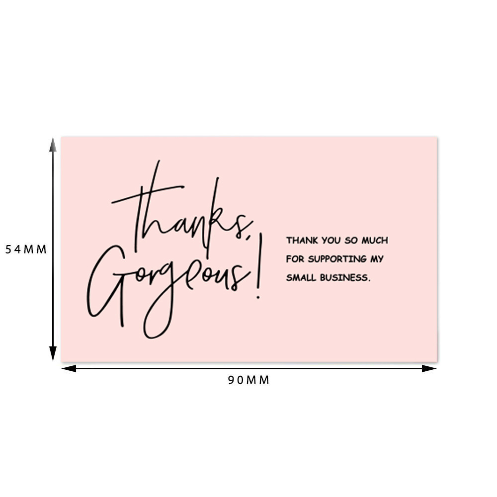 Picture of Amazon Cross-Border Wholesale Pink Thank You Card Coated Paper Card Thank You Gift Card Packaging Card