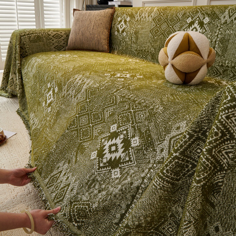 Vintage sofa cover cloth chenille high-end sense sofa towel thickened bohemian sofa cover sofa cushion wholesale