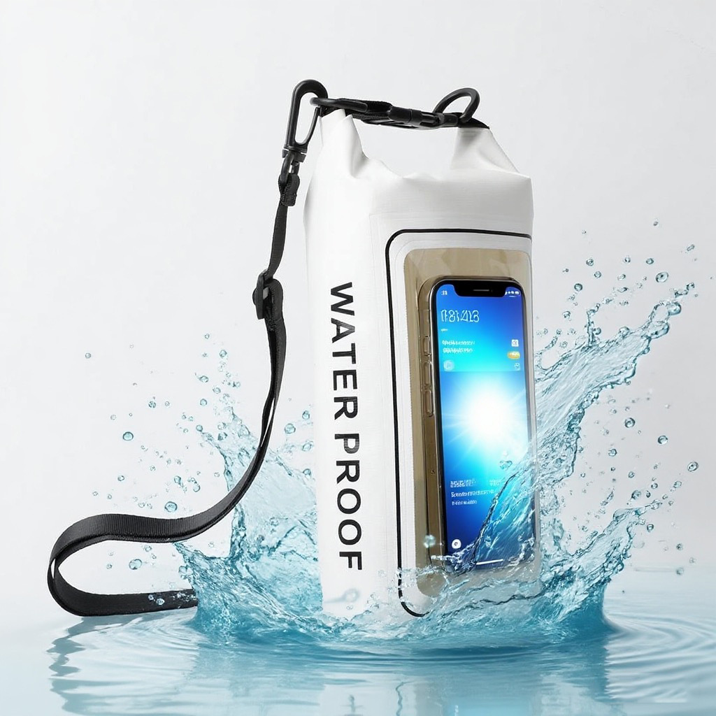 Cross-border new 2L waterproof bag outdoor diagonal bag 2-in -1 touch screen mobile phone waterproof bag PVC swimming waterproof bag