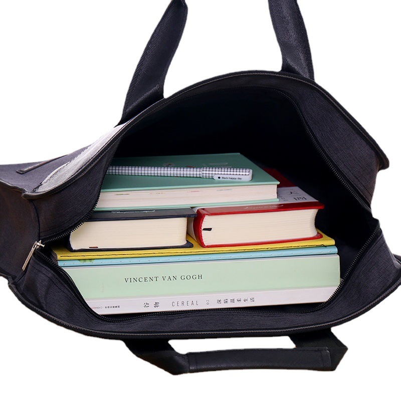 Business Oxford canvas file bag capacity multi-layer zipper briefcase portable men and women Office conference bag