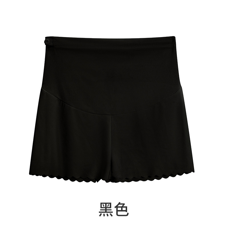 Picture of Ice Silk Pregnant Women's Pants Lightweight Pregnant Women's Shorts Abdomen-supporting Three-part Pants for Outer Wear Summer Loose Safety Anti-light Leggings