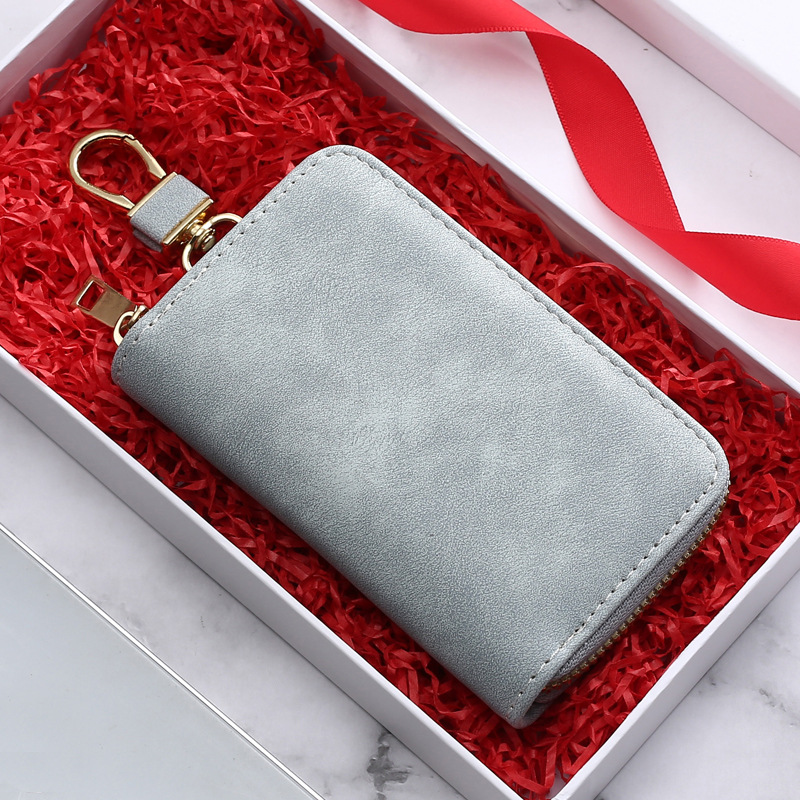 Picture of Retro Simple Zipper Key Bag Men's Waist Hanging Multi-Functional Household Small Bag Large Capacity Car Women's Key Bag