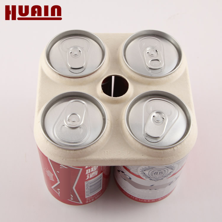 Wholesale Universal Paper Tray Can Four Cup Holders, Six Cup Holders Wet Press Paper Tray Biodegradable Paper Pulp Environmentally Friendly Packaging