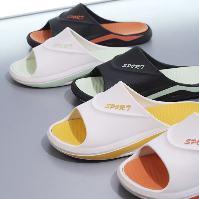 Trendy Men's Summer Slippers Versatile Fashion Pvc Non-Slip Indoor and Outdoor Open-Toe Casual Breathable Factory Direct Sale