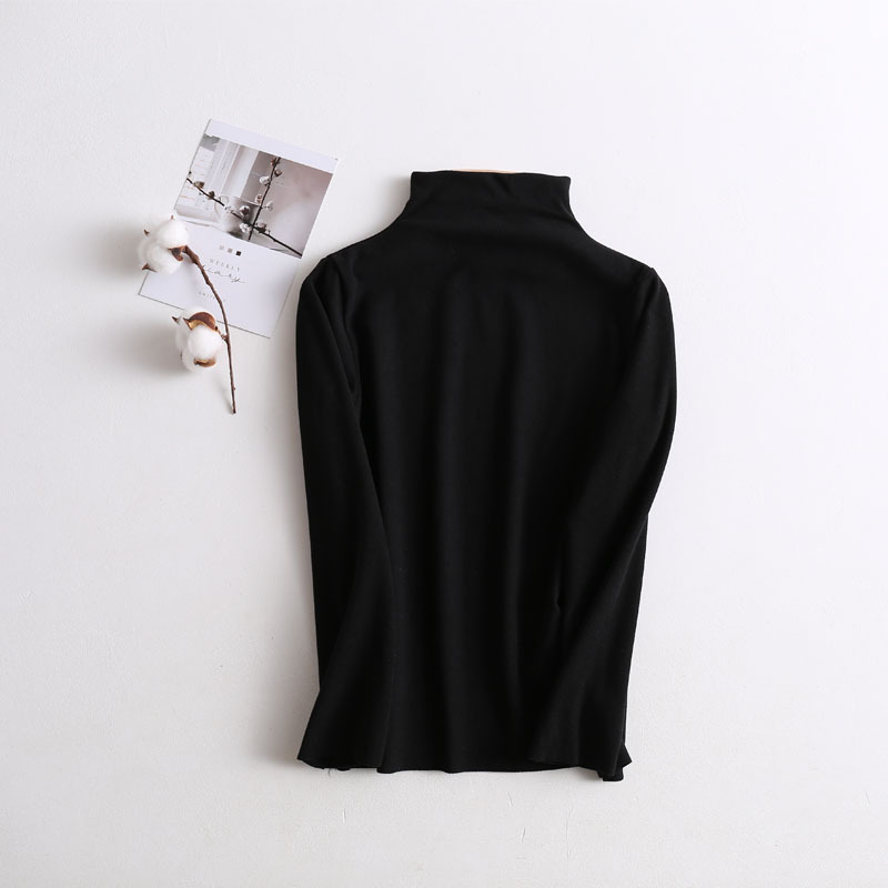 Picture of Children's cationic bottoming shirt seamless elastic autumn and winter boys and girls mid-collar velvet warm inner western style top