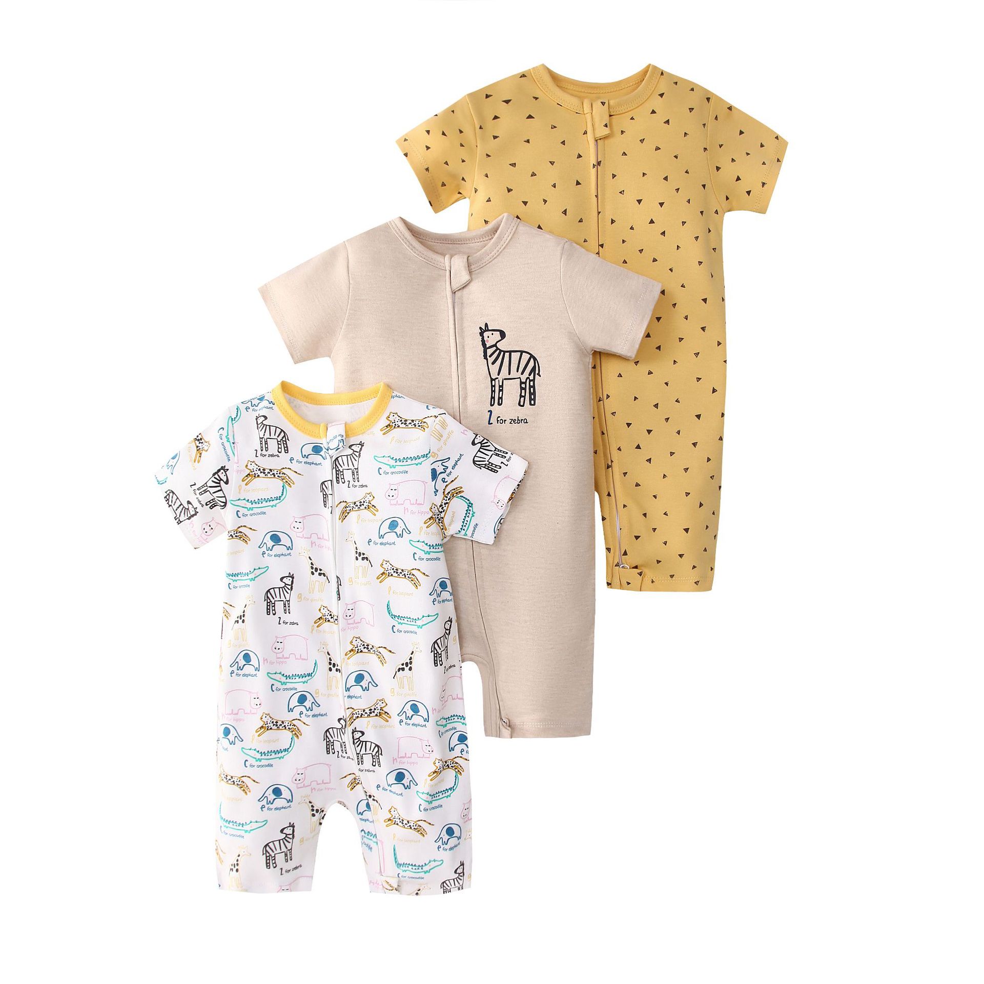 Picture of Foreign trade children's clothing summer baby jumpsuit short sleeve double zipper climbing clothing newborn baby gift box for cross-border