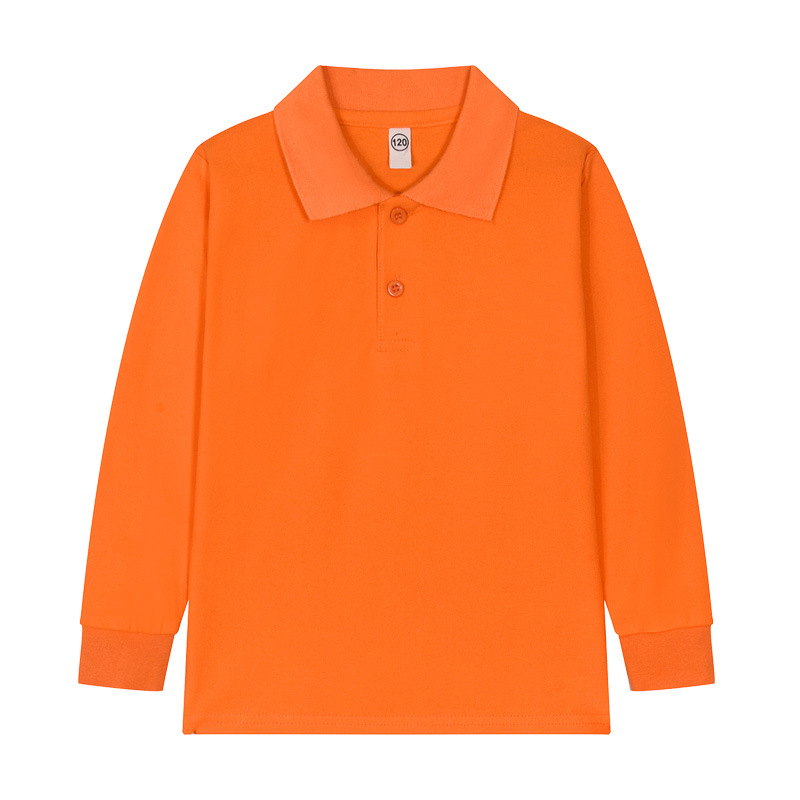 Picture of Boys' polo shirt long sleeve T-shirt children's cotton school uniforms girls lapel garden clothes White bottoming shirt a generation of hair