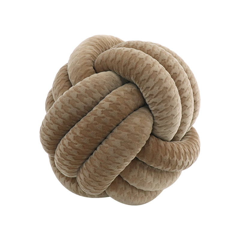 Picture of Ins Popular Three-Strand Rope Knotted Round Ball Home Fabric Creative Hand-Woven Decorative Pillow Cushion Lumbar Cushion
