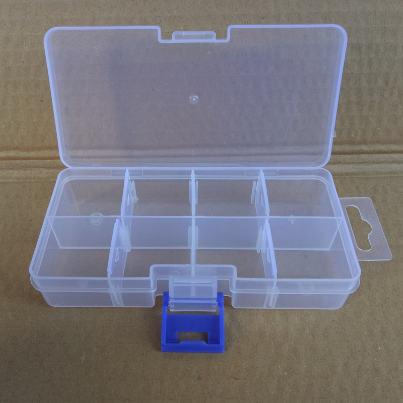 8-Compartment Plastic Storage Box for Beads and Jewelry, Multi-Compartment Organizer for Nail Art Parts, Small Compartment Storage Box for Nail Art