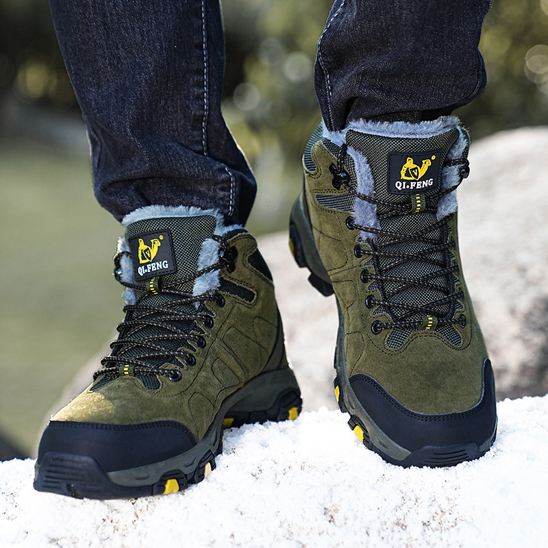 Mountaineering Shoes Men's 45 Winter Waterproof Non-slip Snow Boots High-top 46 plus size 47 Professional Sports Women's Outdoor Cotton Shoes