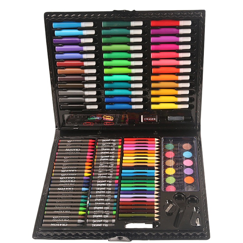 Picture of 150 brush set children's painting stationery art painting stick tools watercolor pen crayon pencil graffiti gift box