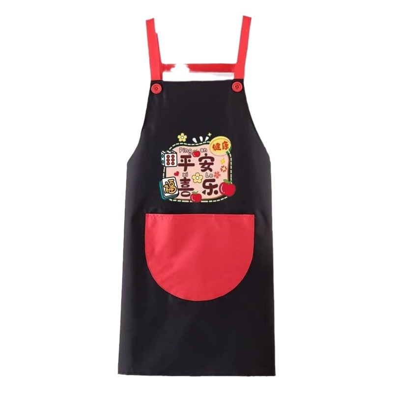 Apron kitchen household national fashion style work clothes wedding housewarming stain-resistant waist waterproof oil-proof fashion Korean style can be ordered