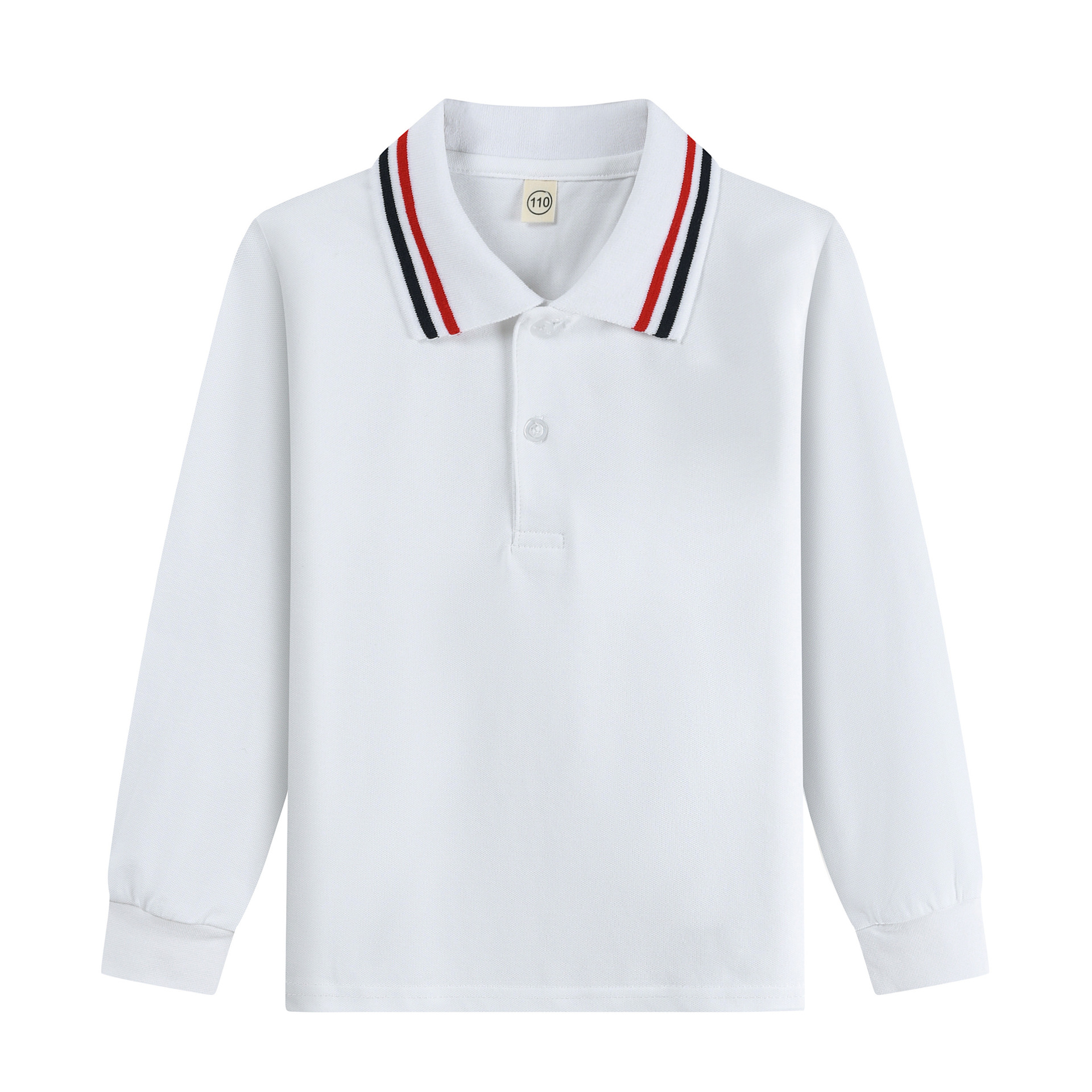 Picture of Boys' polo shirt long sleeve T-shirt children's cotton school uniforms girls lapel garden clothes White bottoming shirt a generation of hair