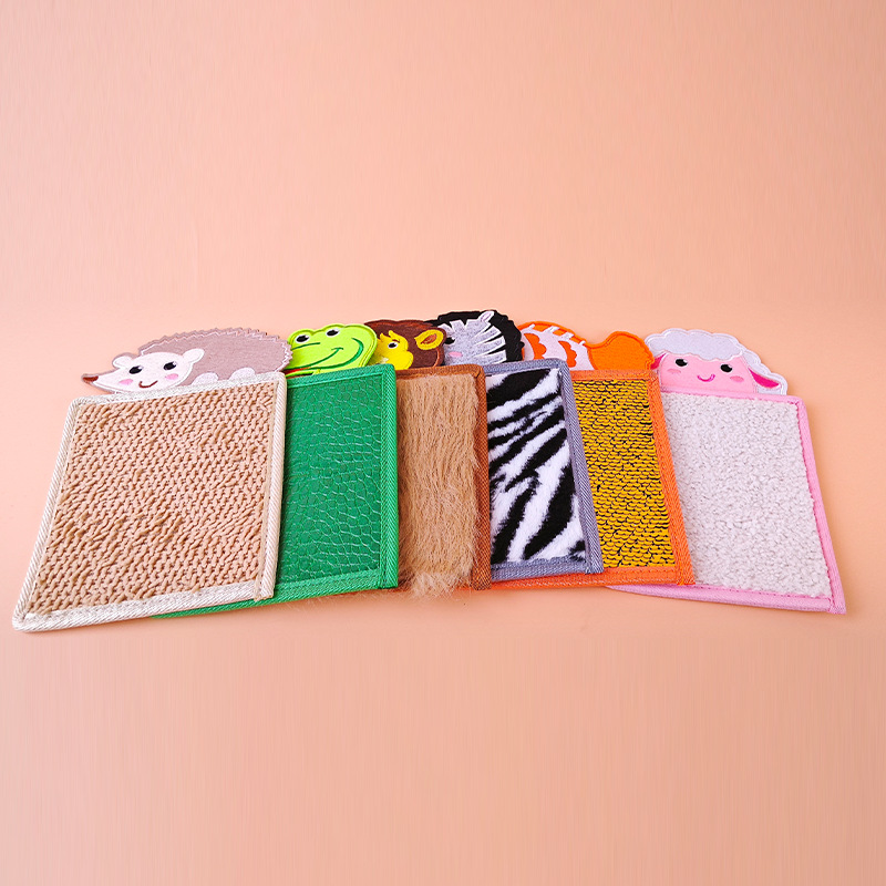 Picture of Cross-Border Children's Sensory Mats, Early Childhood Education Teaching Aids, Animal Fur Texture Tactile Mats, Felt Animal Sensory Mats