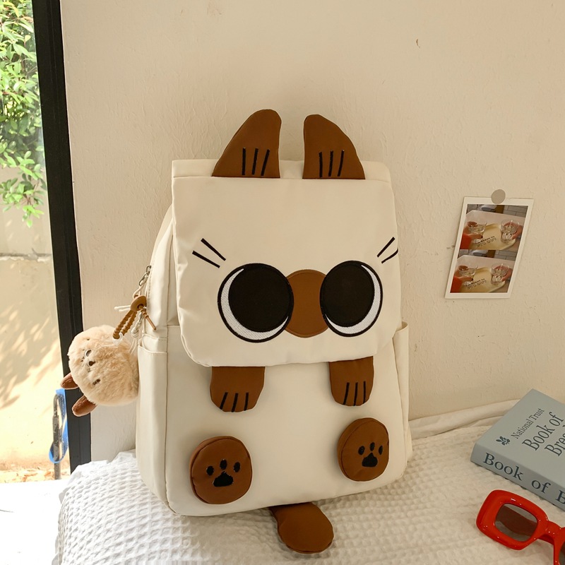Picture of Ins Style New Siamese Cat Korean Style Harajuku Backpack Campus Style Junior High School Student Schoolbag Female Simple Primary School Bag