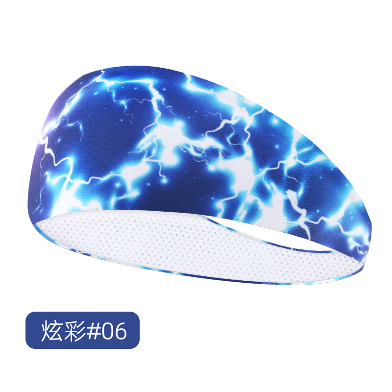Picture of Summer Colorful Sports Hair Band Women's Anti-sweat Absorbing Non-slip Headband Running Sports Yoga Fitness Elastic Hair Band