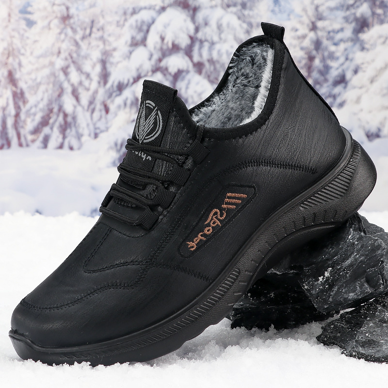 Cotton Shoes Winter Men's Shoes for Middle-aged and Old People Beijing Cloth Shoes Men's fleece-lined Thickened Warm Shoes Men's Shoes for Old People