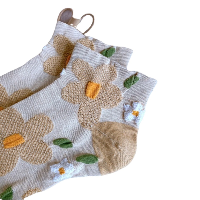 Zhuji Japanese Style Socks Children's Korean Summer Short Tube Thin Sweat-Absorbing Socks Cute Hyun Ya Style Flower Casual Fashionable Socks