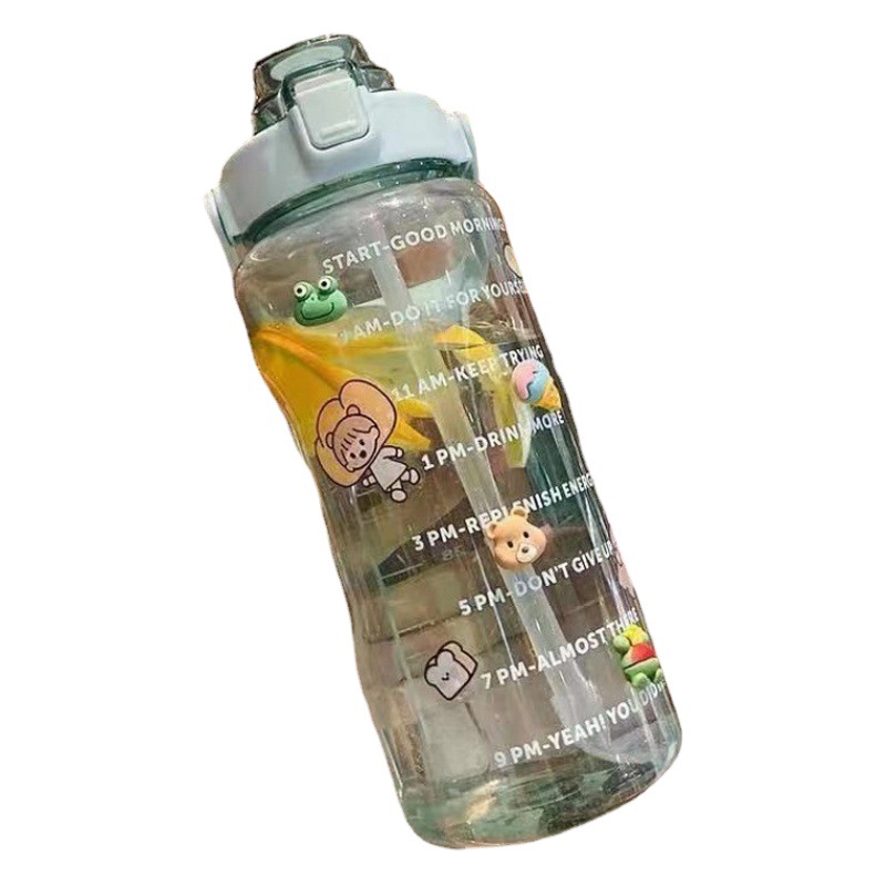 Large Capacity Plastic Straw Big Cup Plastic Wholesale Water Bottle High Color Value Big Fat Cup Water Bottle Cute Summer