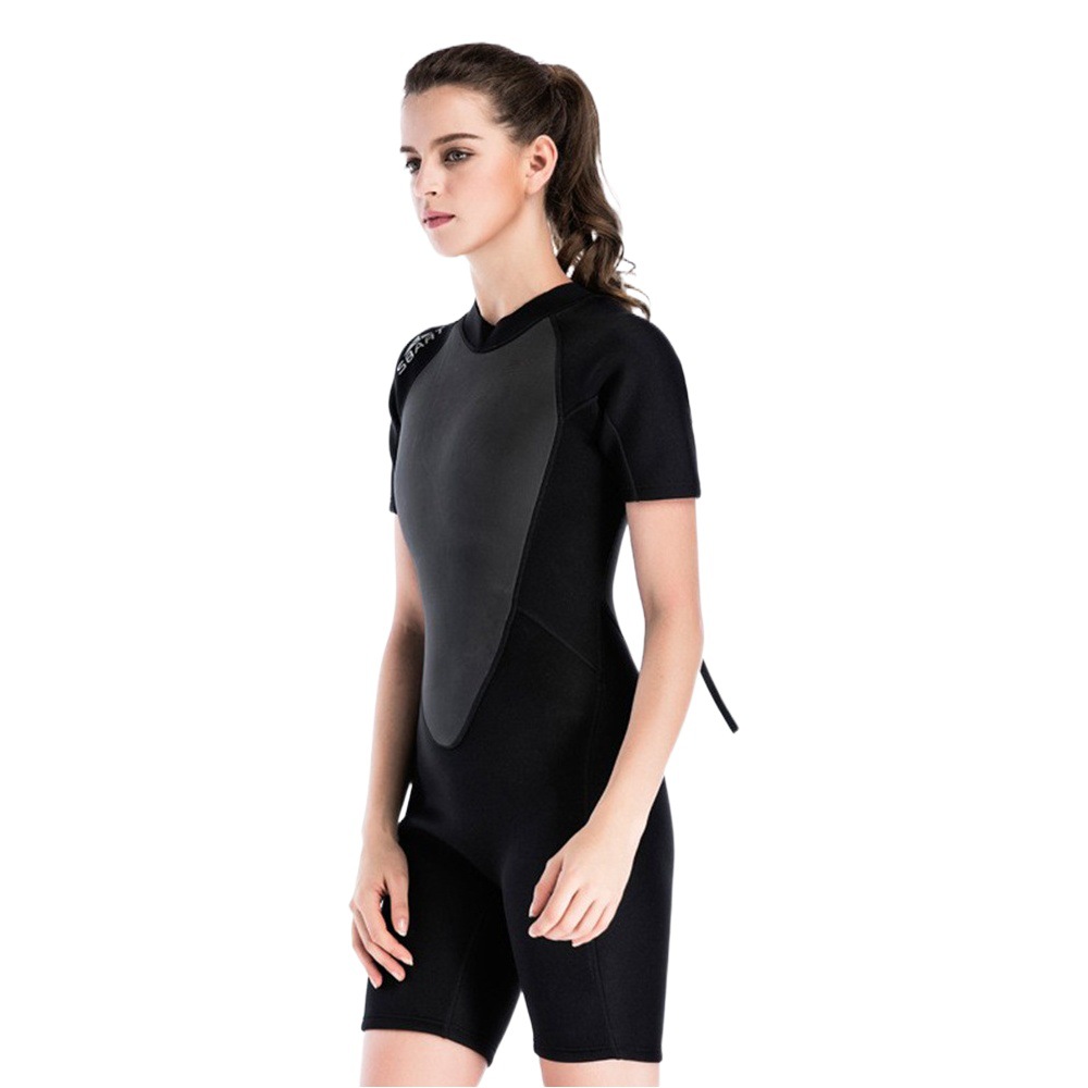 Shabbat diving suit women's short-sleeved one-piece 2mm thick warm sunscreen snorkeling suit deep-sea winter swimsuit surfing suit