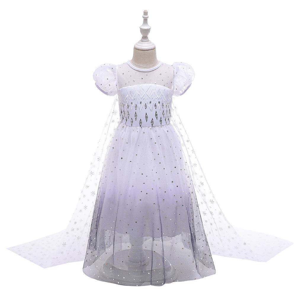 Picture of Frozen 2 Kidsren's Dress Princess Dress Girl Elsa Snowflake Dress Frozen Elsa Princess Style
