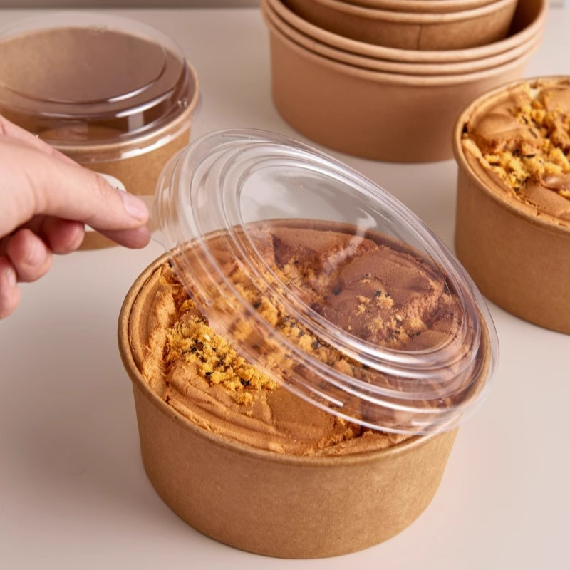 Qifeng cake packaging box hug bowl cake box 6 inch baking mold disposable thickened packaging paper bowl lasagna