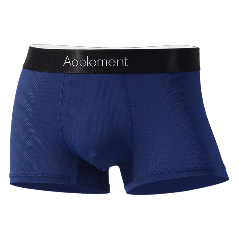 Ao Element Underwear Men's Boxers Summer Comfortable Ice Silk Mesh Breathable Four-Corner Shorts Men's Underpants Trendy